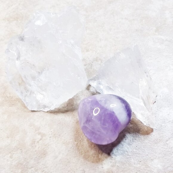 Amethyst Heart + Quartz Collection #2 - Tranquility & Stress Relief - Picture 7 of 9